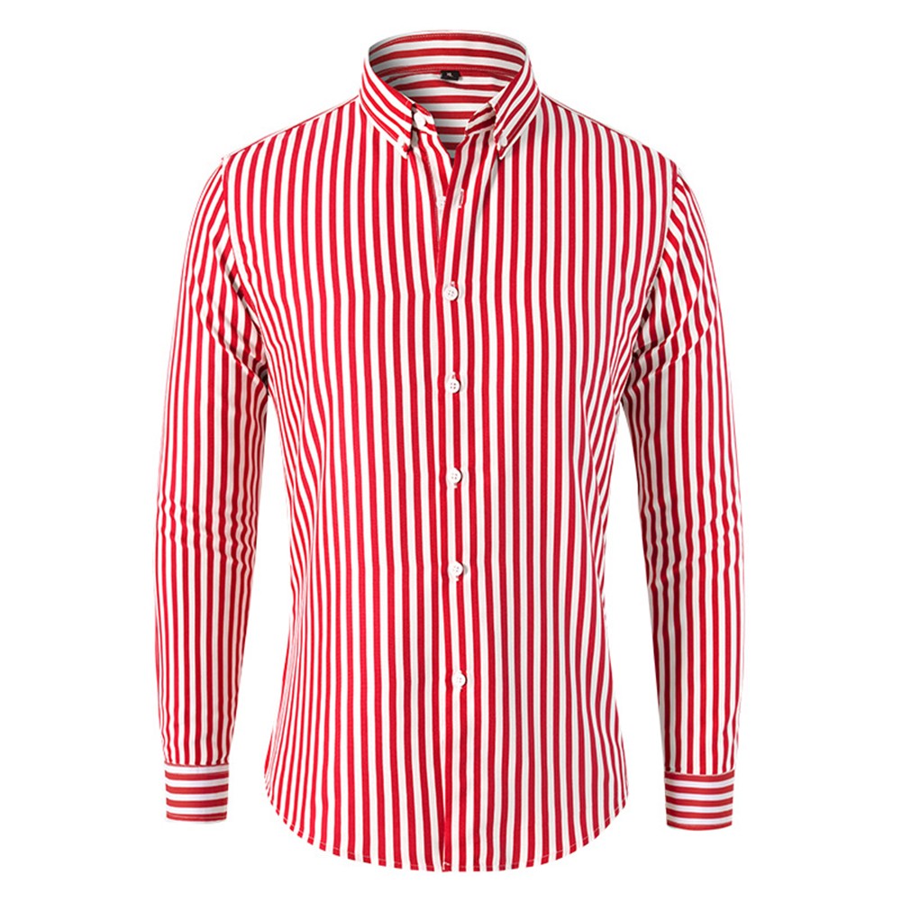 Frühling Baggy Tops Taste Nach Oben Gestreift Kollar Lange Ärmel - Bild 17 von 22