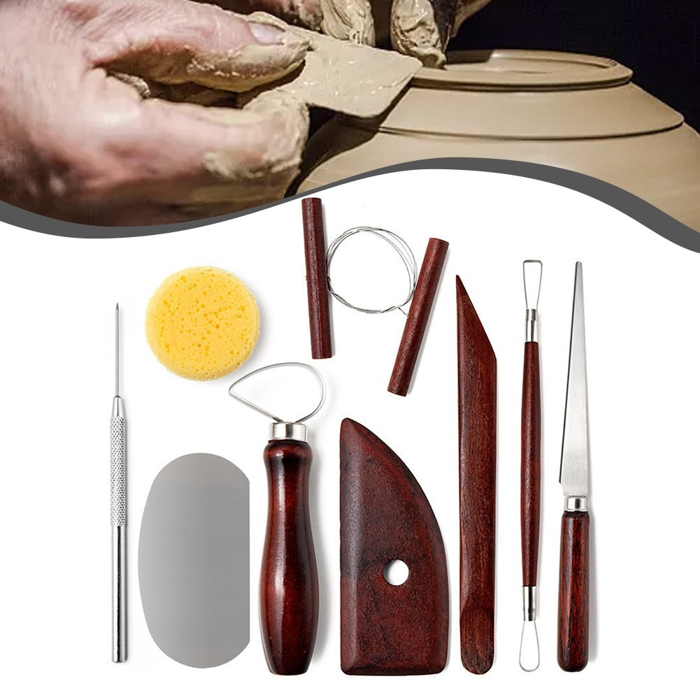 Ensemble d'outils de sculpture en argile polyvalent ensemble d'outils de poterie - Zdjęcie 2 z 9