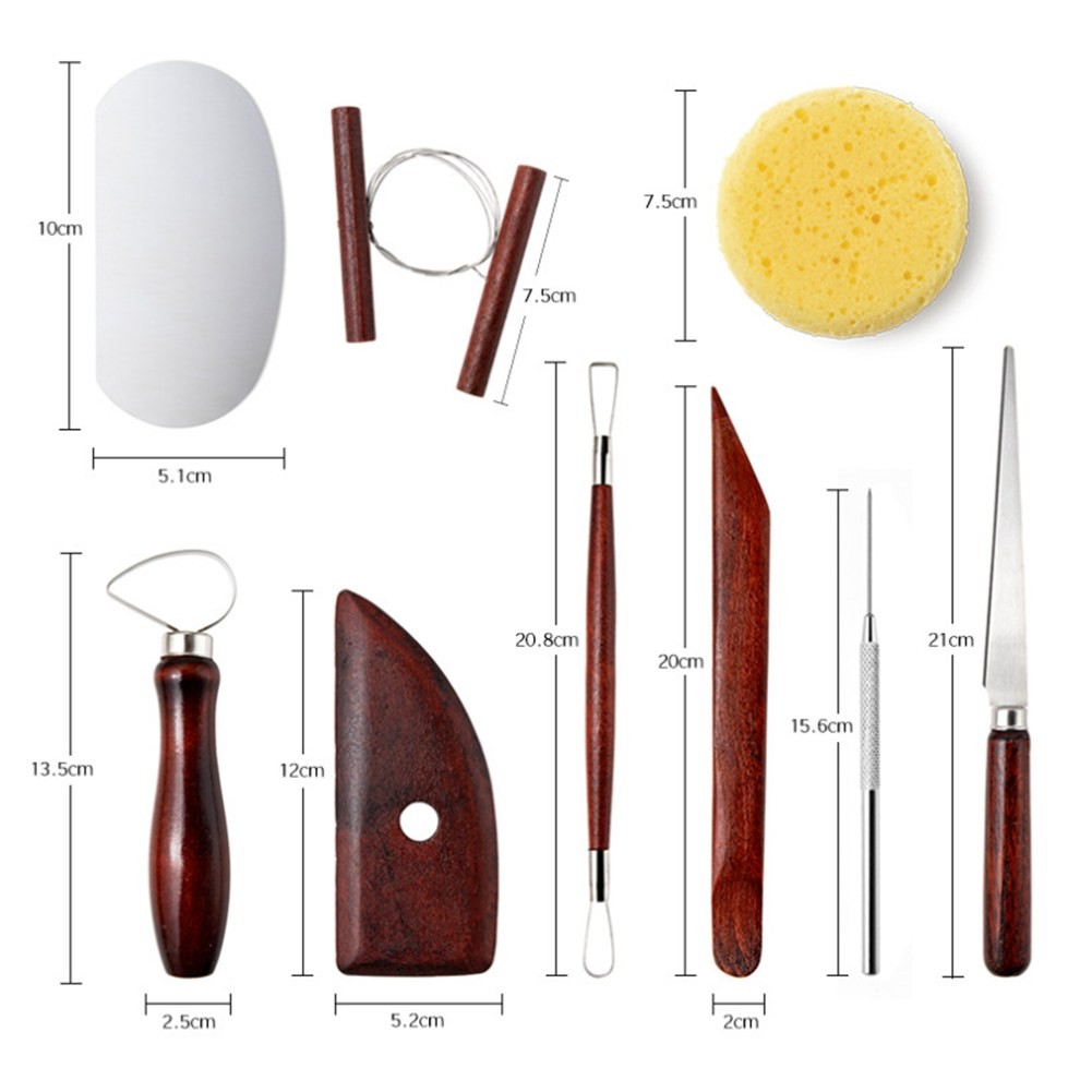 Ensemble d'outils de sculpture en argile polyvalent ensemble d'outils de poterie - Zdjęcie 7 z 9
