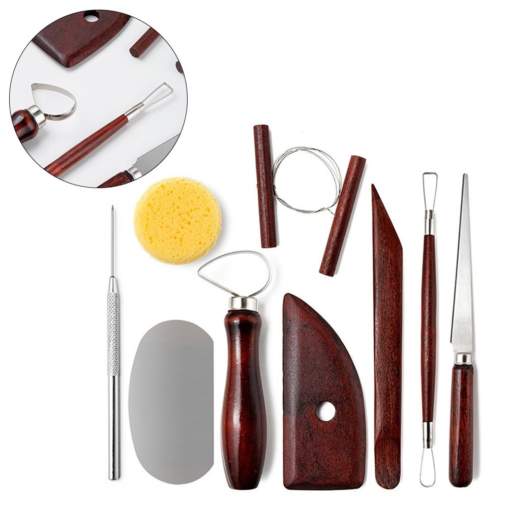Ensemble d'outils de sculpture en argile polyvalent ensemble d'outils de poterie - Zdjęcie 5 z 9