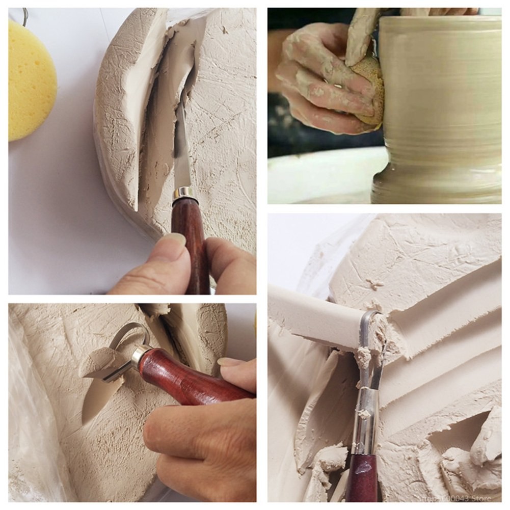 Ensemble d'outils de sculpture en argile polyvalent ensemble d'outils de poterie - Zdjęcie 4 z 9