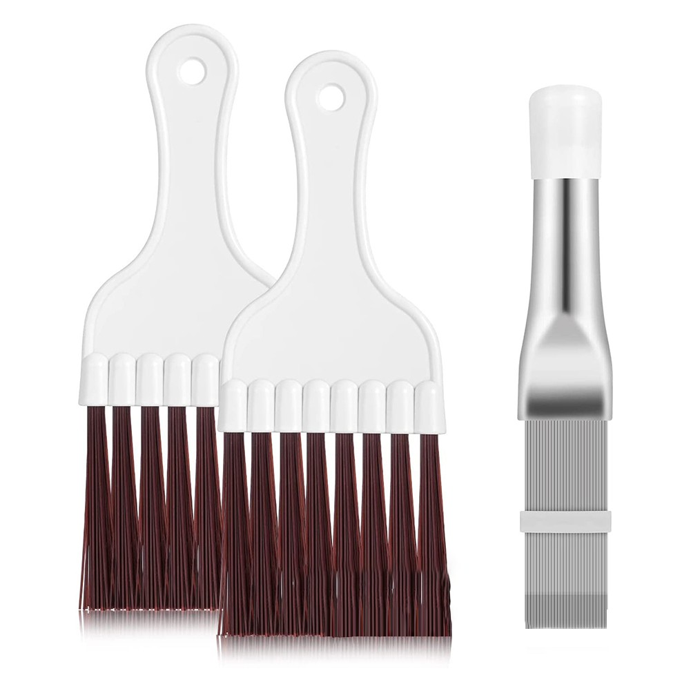 3 Pcs Of Air Conditioner Fin Repair Comb Clean Ac Condenser Metal Coil Brush - Picture 9 of 10