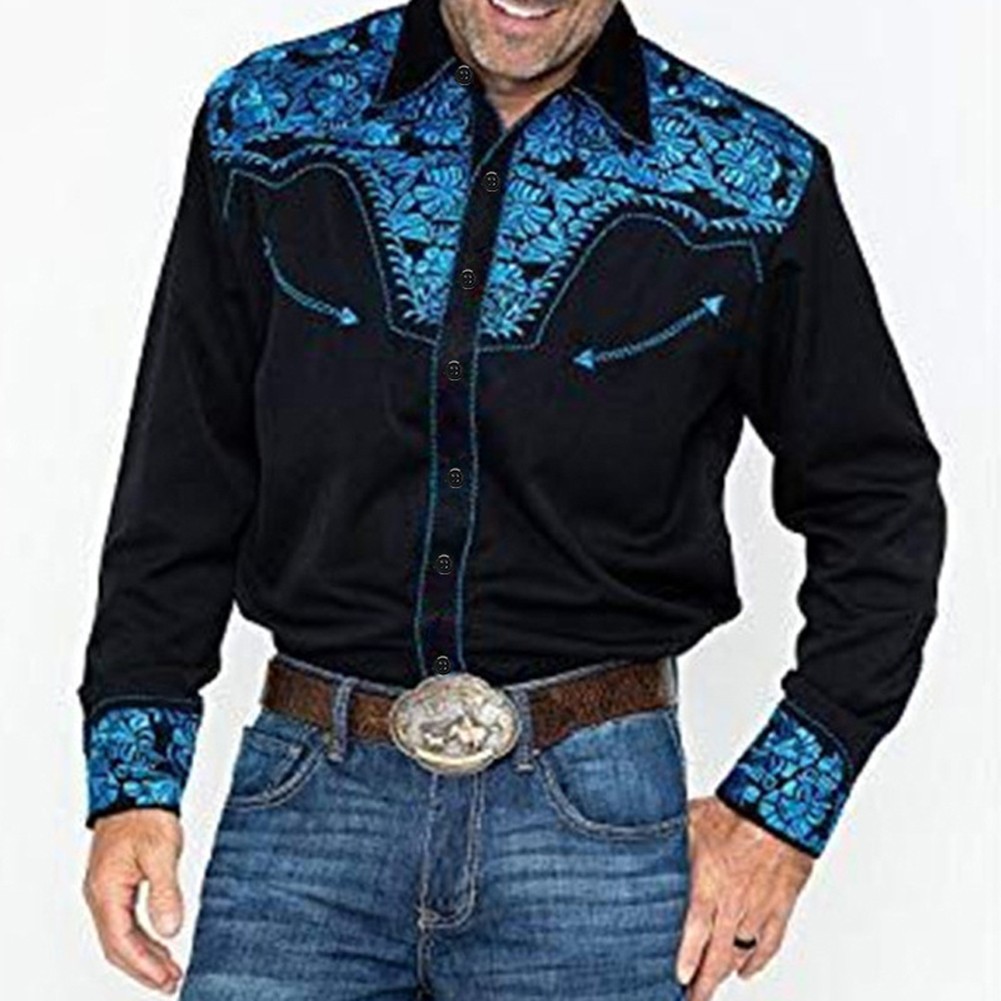 Modern Men's Casual Retro Long Sleeve Shirts Button Down Dress Shirt Tops - Picture 7 of 10