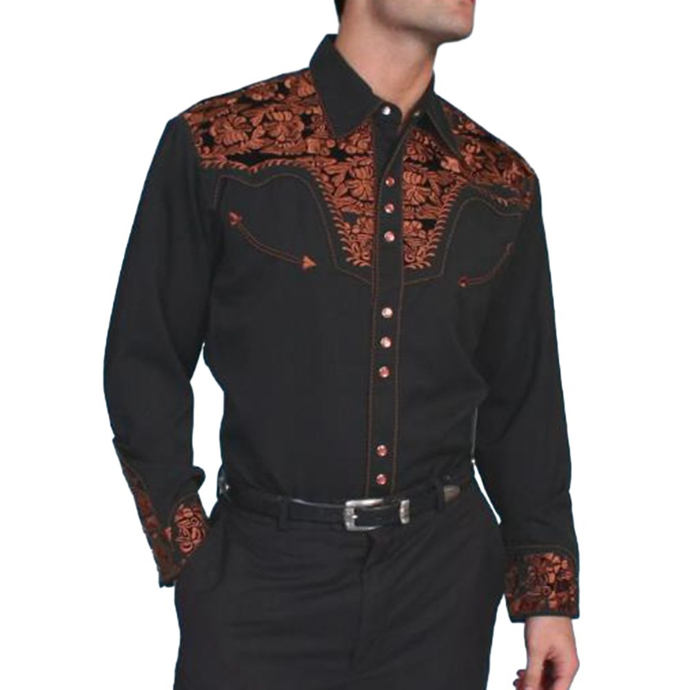 Modern Men's Casual Retro Long Sleeve Shirts Button Down Dress Shirt Tops - Picture 9 of 10