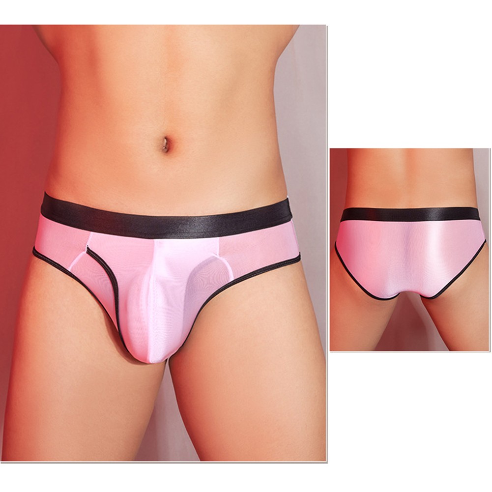 Men's Low Waist Oil Glossy Shorts Panties Bulge Pouch Classic Underwear Soft - Picture 19 of 23