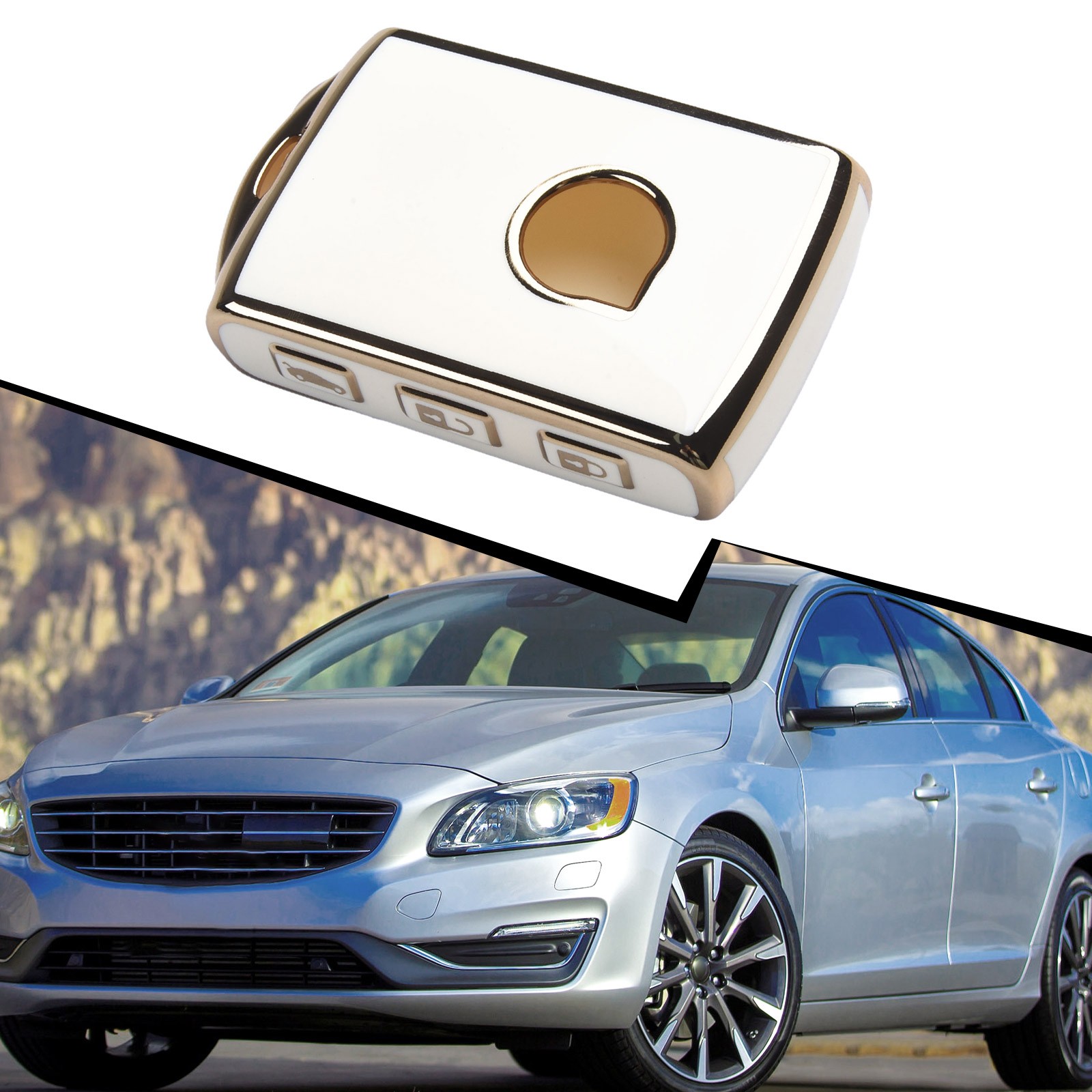 ?TPU Car Remote Key Fob Case Cover Shell For Volvo S60 S90 V90 XC40 XC60 XC90# - Foto 29 di 60