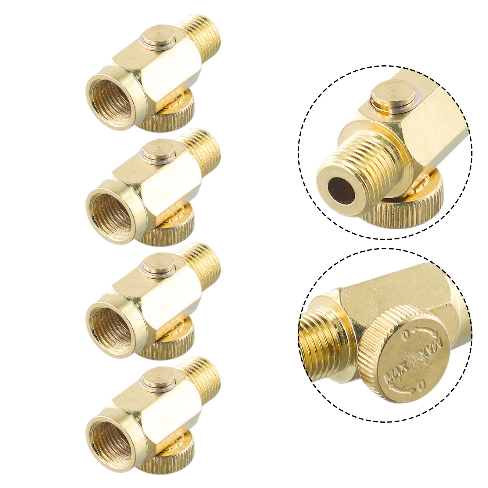 1/4 NPT Inline Regulator Solid Brass Air Pressure Valve Tool