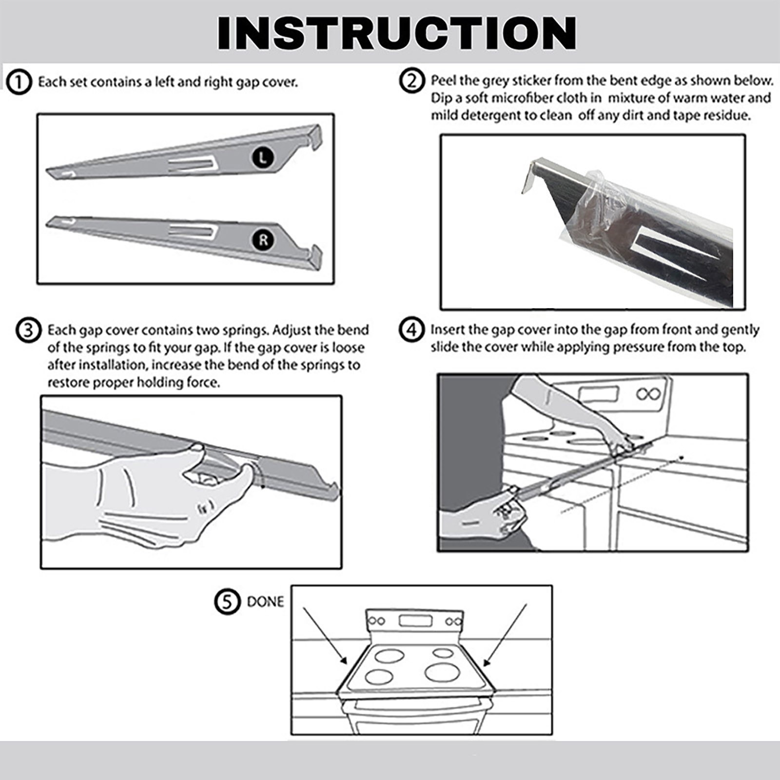 Cubierta de hueco para horno No More Food Falling into the Gap para estufa y encimera - Imagen 21 de 24