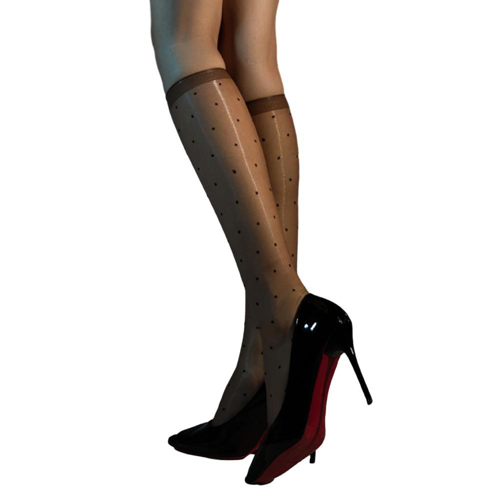Exquisite Transparent Oil Black Lace Midcalf Stockings for Women with Polka Dot - Picture 36 of 39