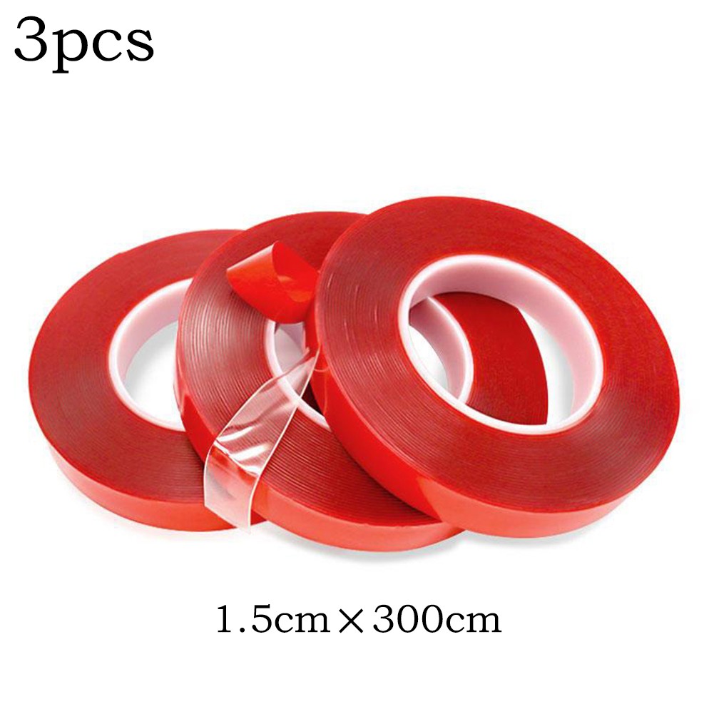 Rote Folie Acryl doppelseitiges Klebeband 3er-Pack für transparent und  hochvisk
