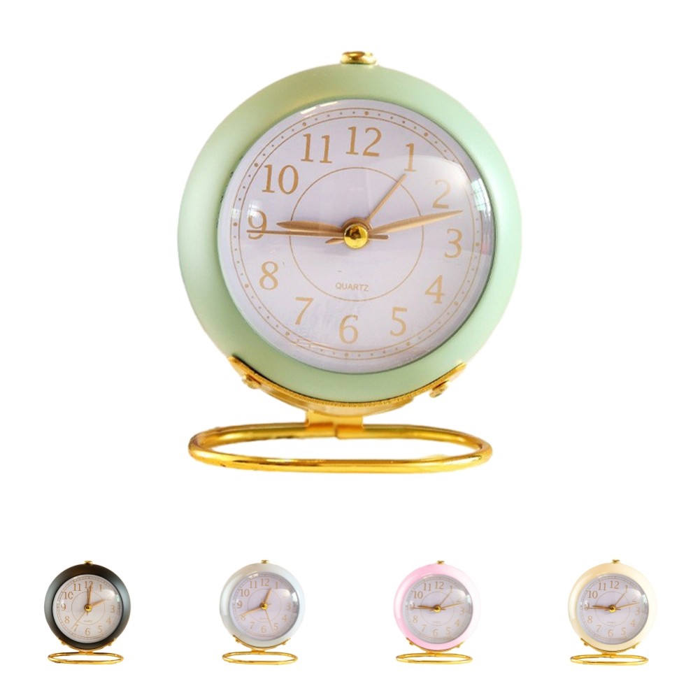 Wecker Metall rosa kleine Töne Zeitanzeige Wecker 10,5x7,6cm