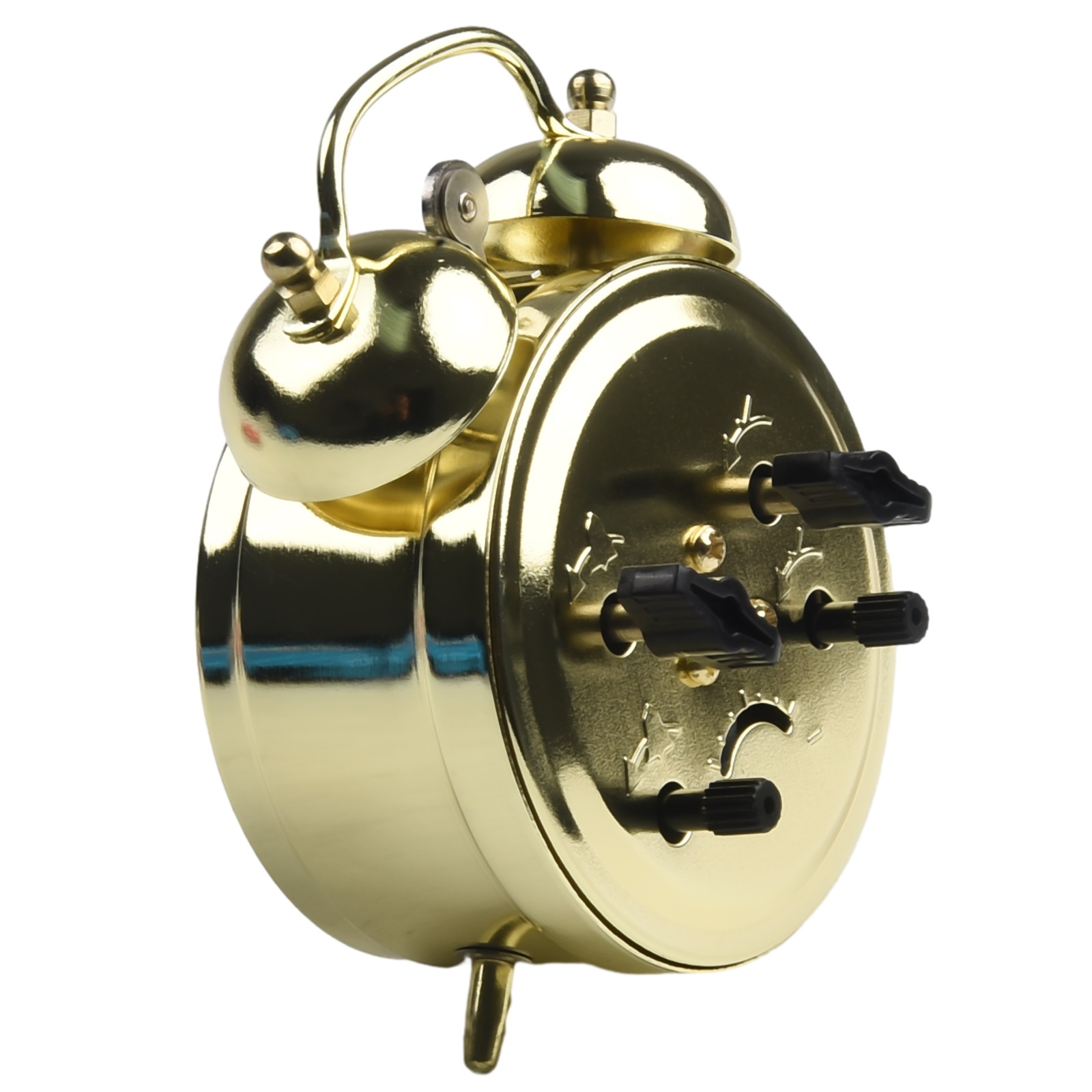 thumbnail image 2 of 1:12 Miniature Twin Bell Alarm Clock / Metal Loud Alarm Clock / Dollhouse Supplies Alarm Clock - H025 2 of 13