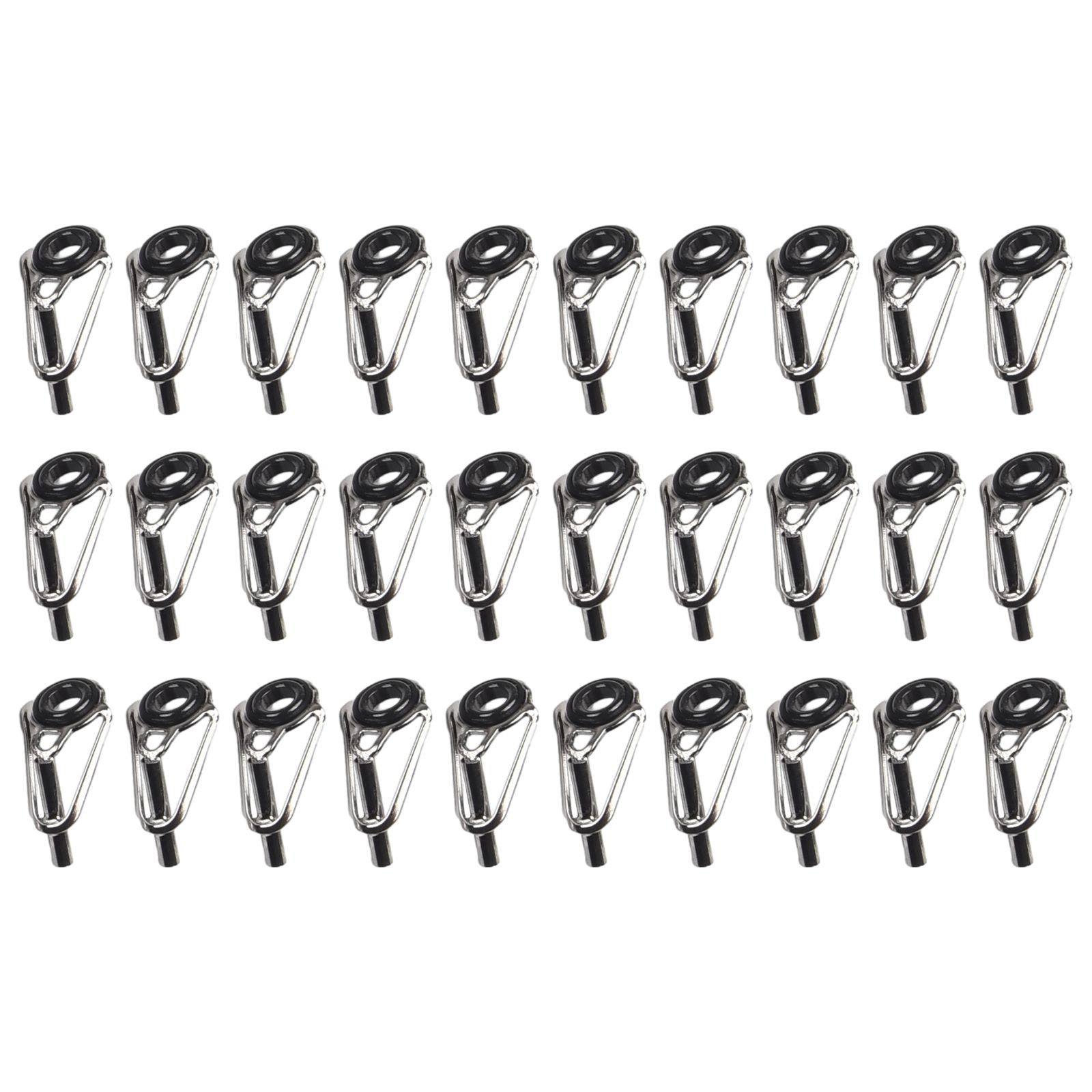 30 Anneaux Guides Canne à Pêche Mer - Acier - Diamètres Variés - Kit Neuf