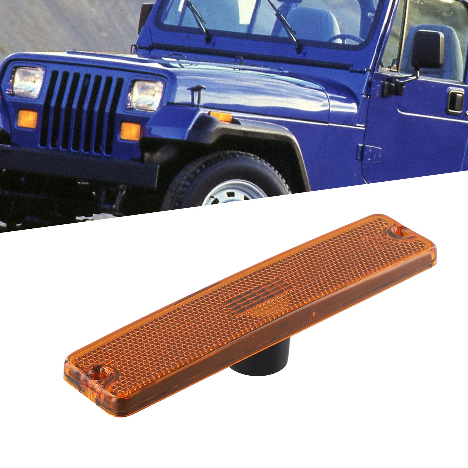 For Jeep For Wrangler YJ 1987 1995 Amber Front Side Marker Light Assembly - Picture 10 of 20