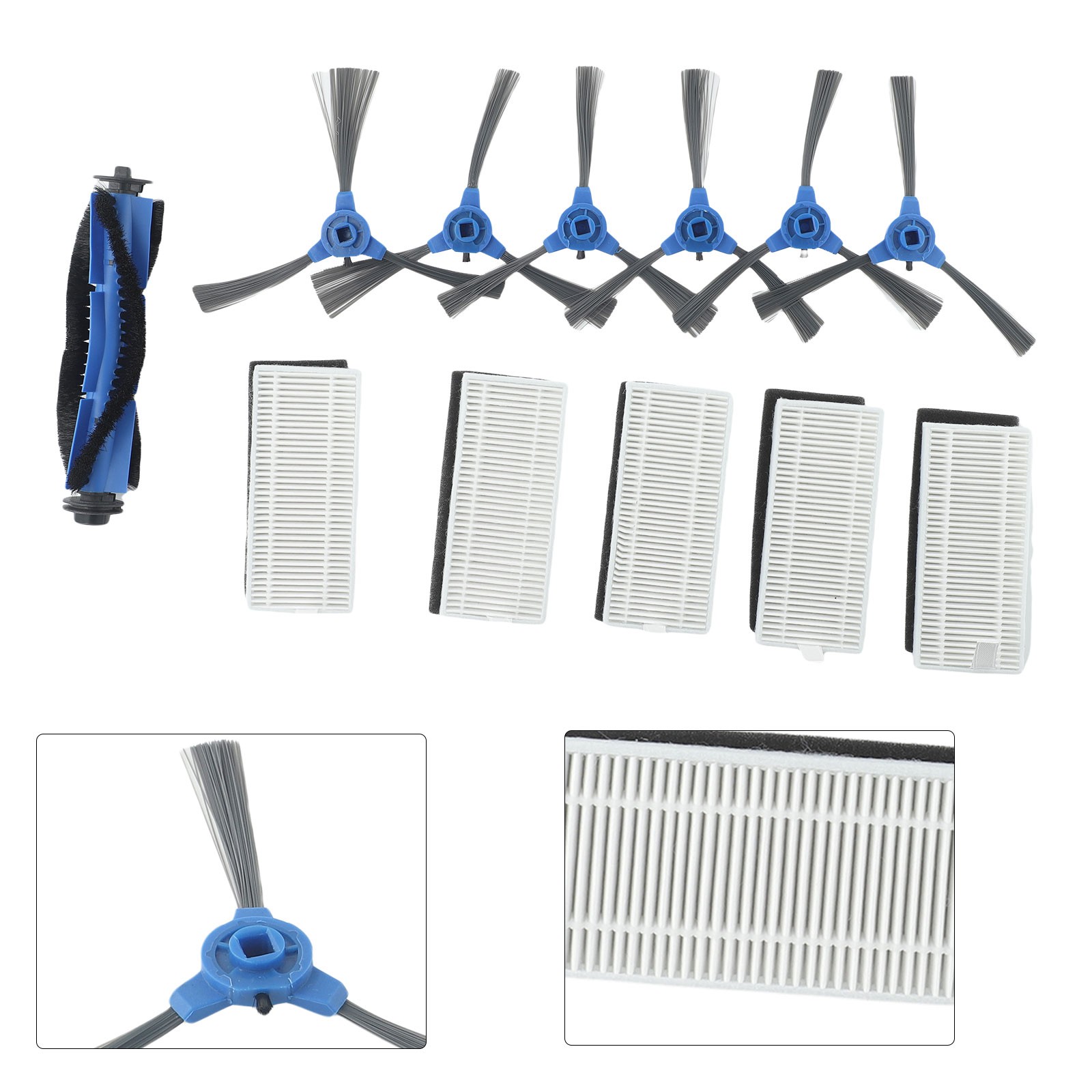 SageFurned Wartungsset Für Venga VG RVC 3000/3001 - 6 Seitenbürsten + 1 Rolle + 5 Filter