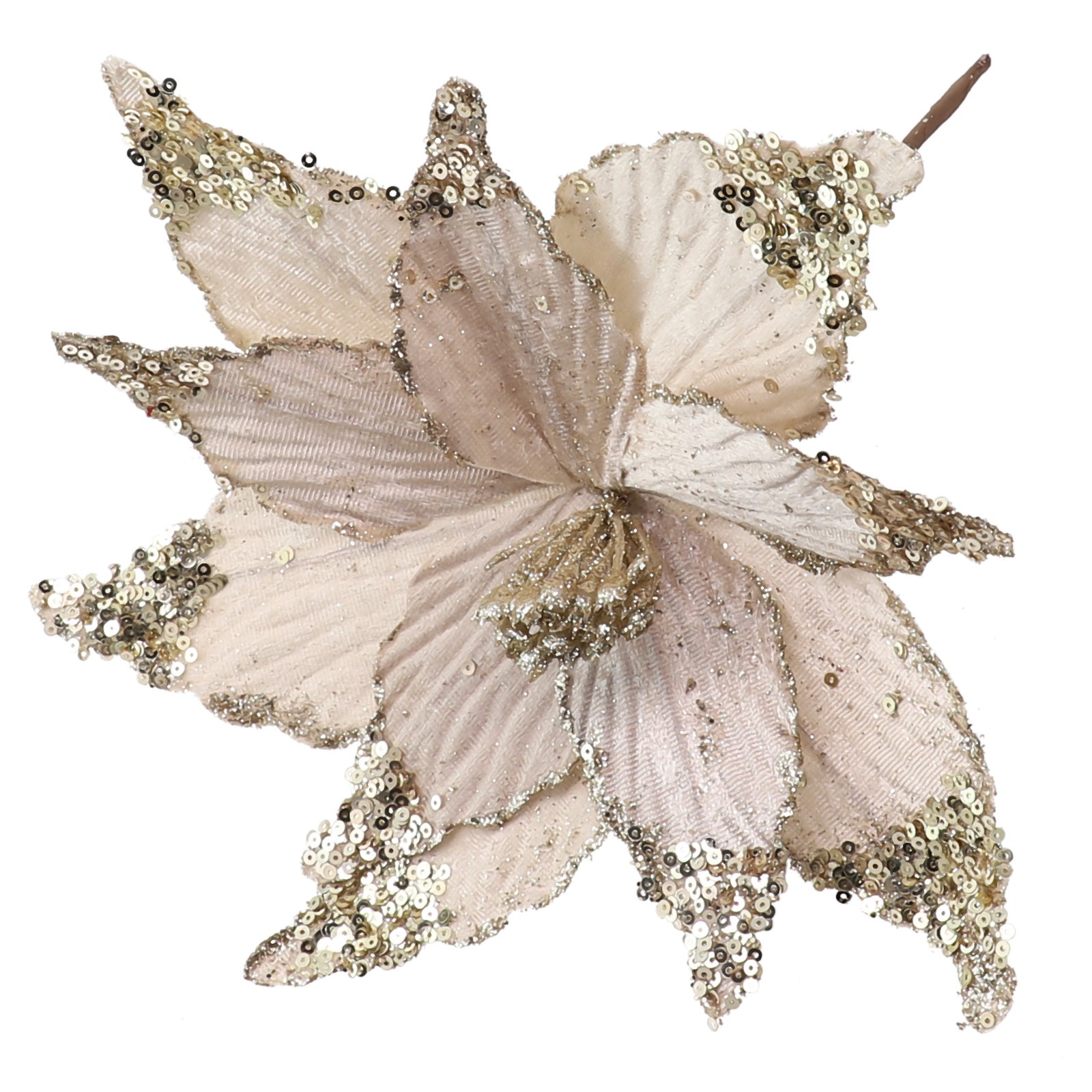 Sparkling 25cm Holiday Poinsettia Glitter Flower for Christmas Tree Hanging - Picture 25 of 44