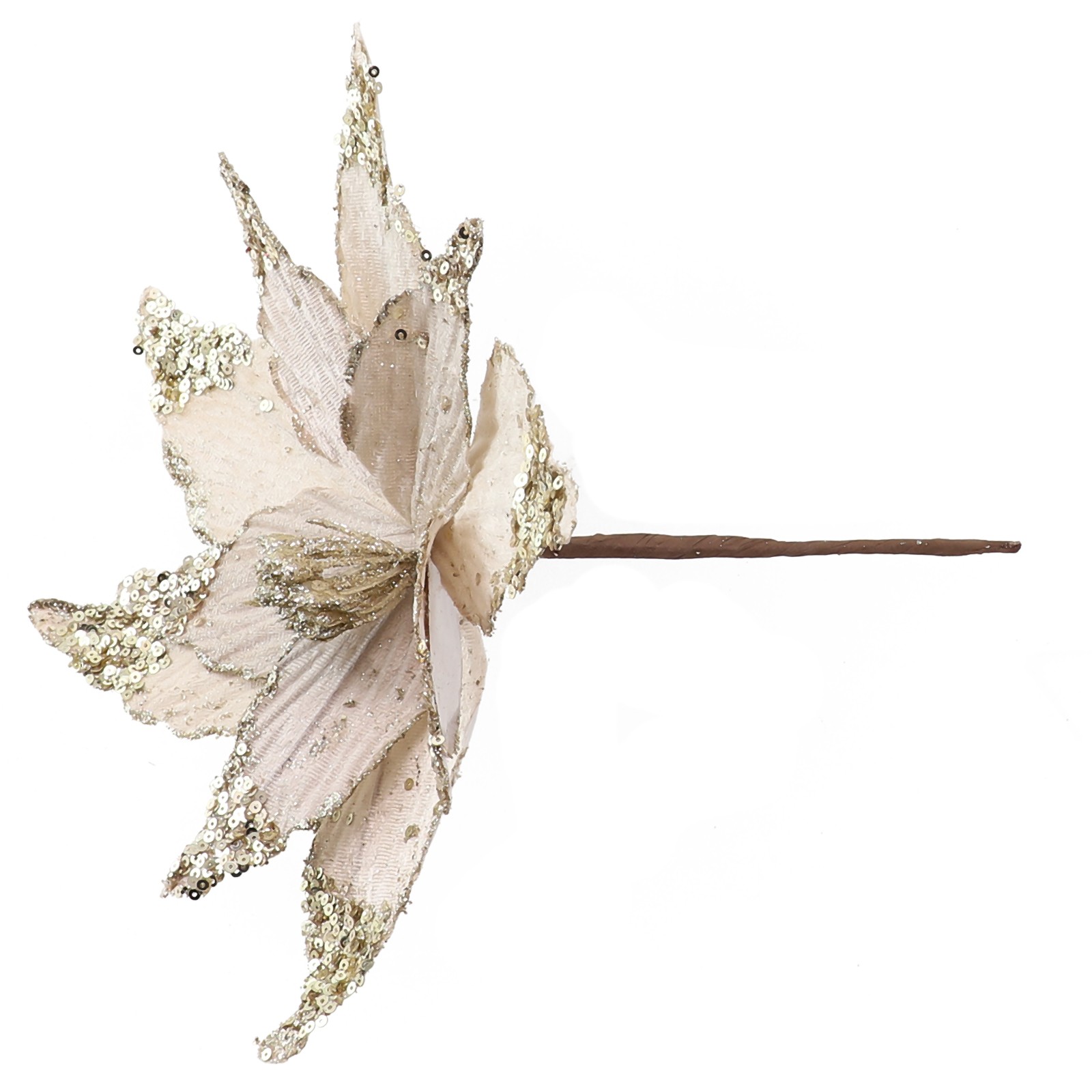 Sparkling 25cm Holiday Poinsettia Glitter Flower for Christmas Tree Hanging - Picture 24 of 44