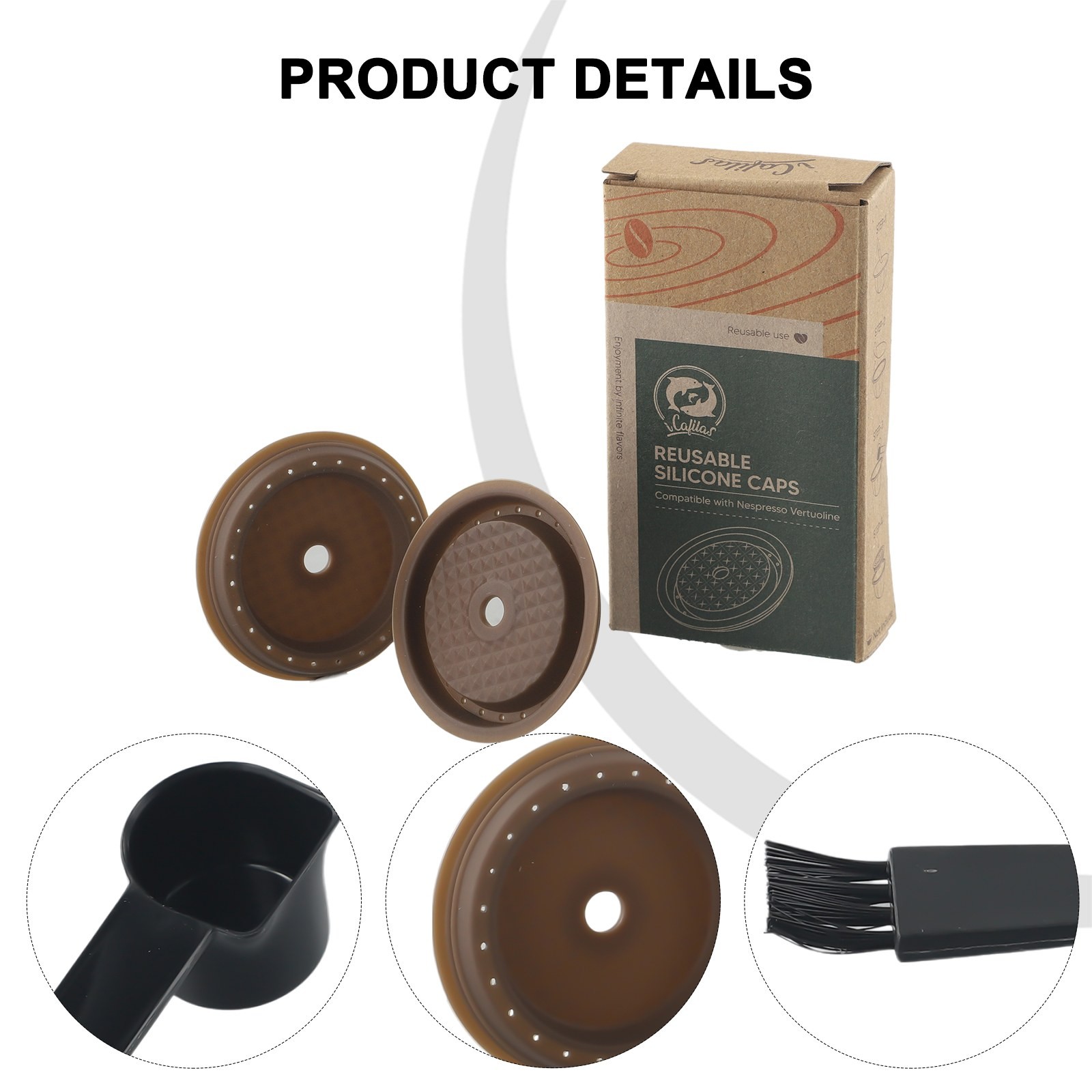 Seal in Freshness Reusable Silicone Cap Lids for VertuoLine Coffee Pods