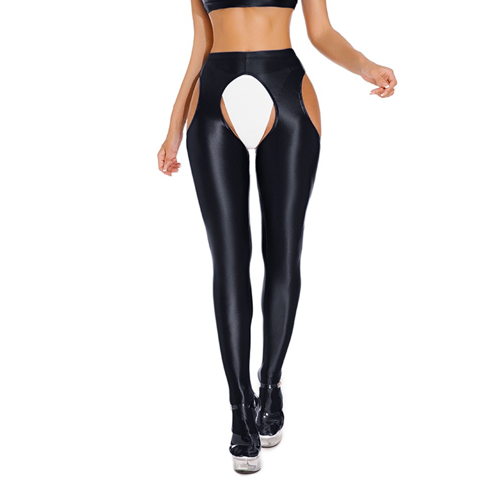Fluorescent Green Sheer Crothless Leggings Stretchy Skinny Dance Pants - Picture 13 of 19