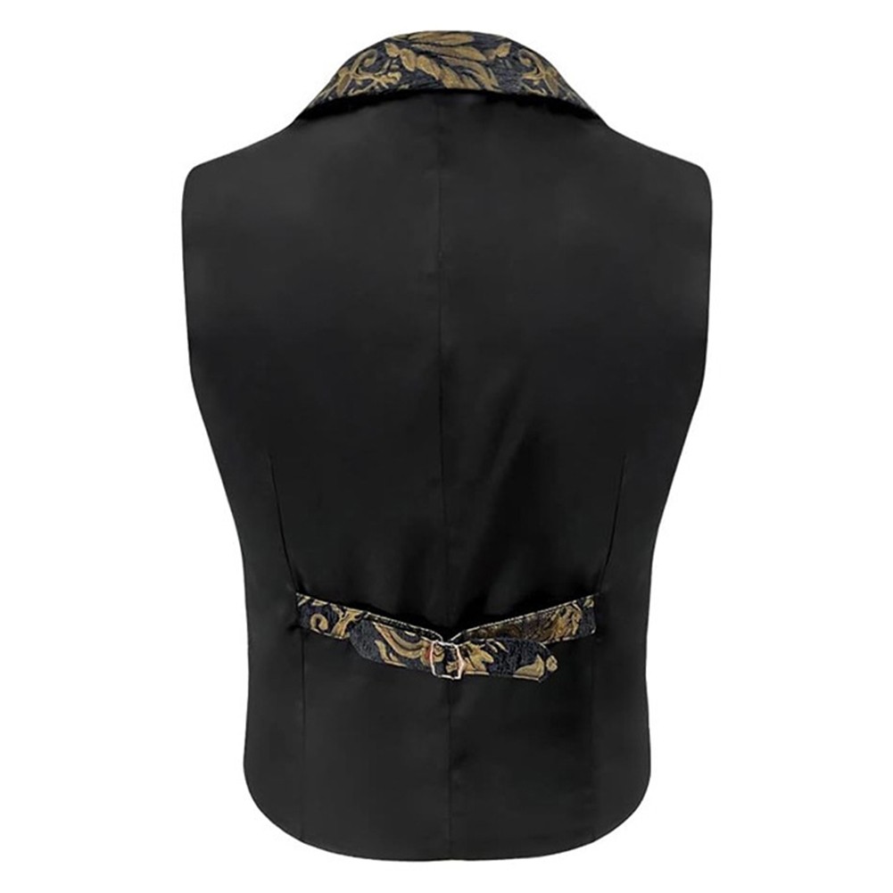 Gothic Steampunk Waistcoat Men's Victorian Cosplay Vest with Formal Design - Picture 20 of 48