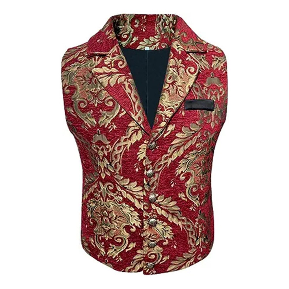 Gothic Steampunk Waistcoat Men's Victorian Cosplay Vest with Formal Design - Picture 31 of 48