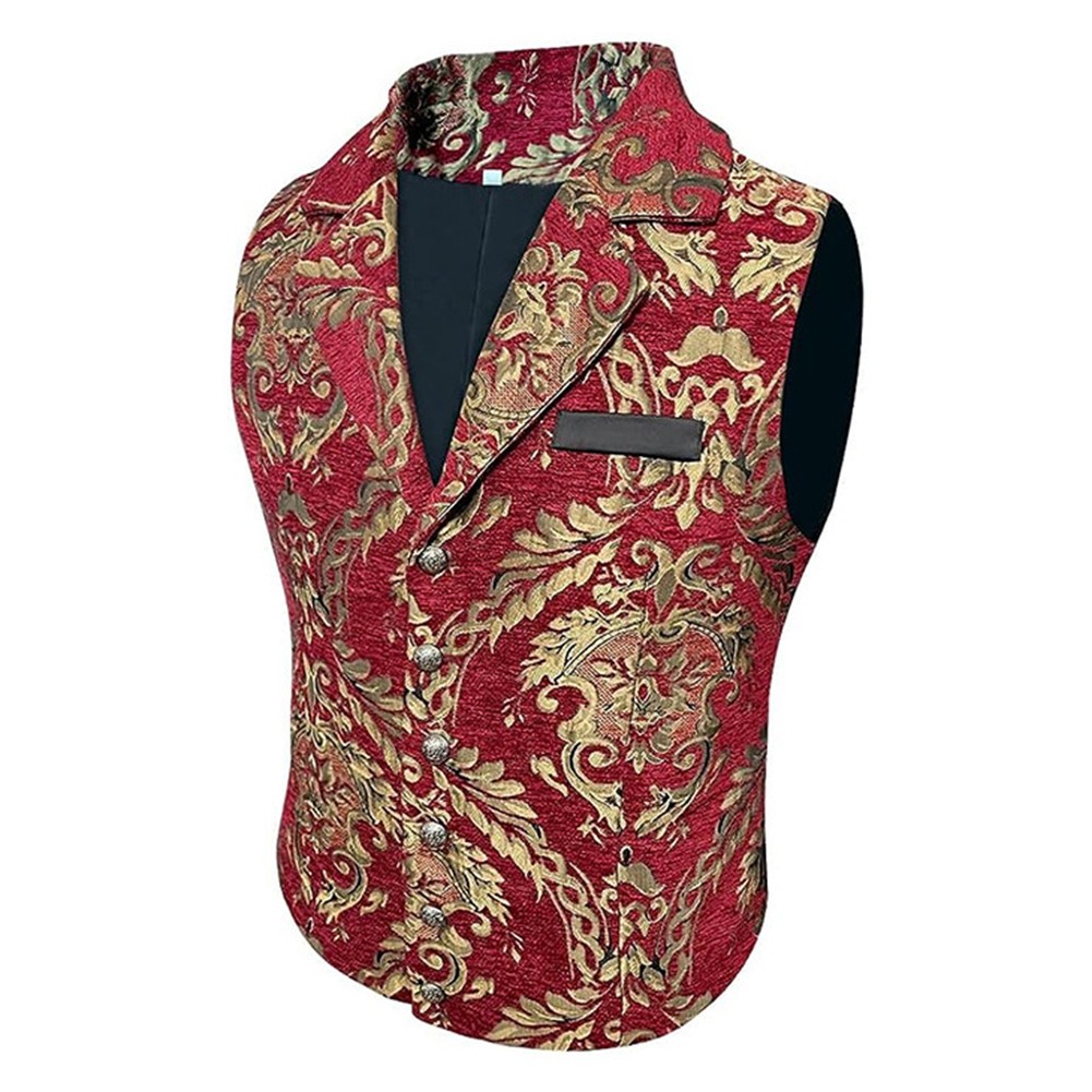 Gothic Steampunk Waistcoat Men's Victorian Cosplay Vest with Formal Design - Picture 33 of 48