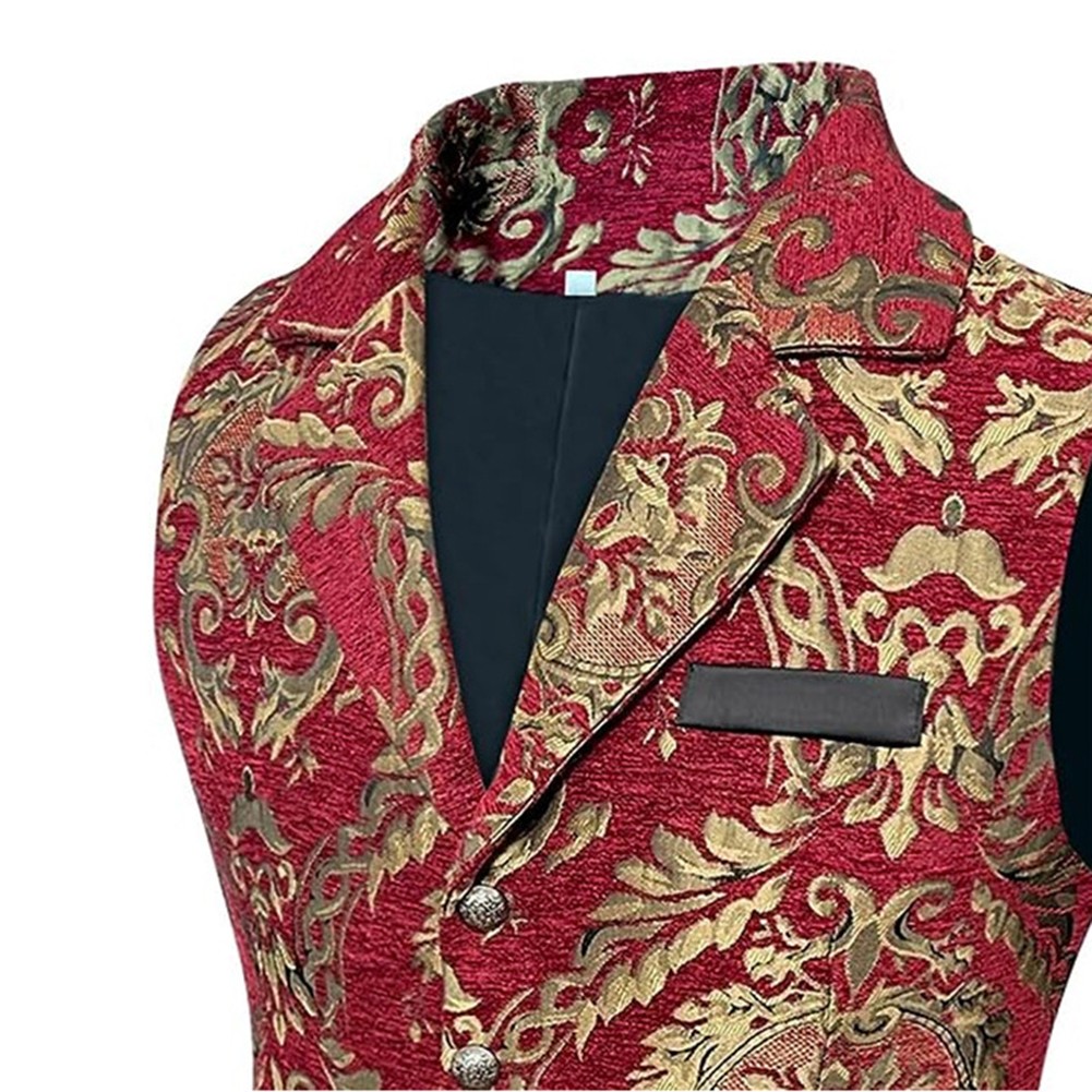 Gothic Steampunk Waistcoat Men's Victorian Cosplay Vest with Formal Design - Picture 36 of 48