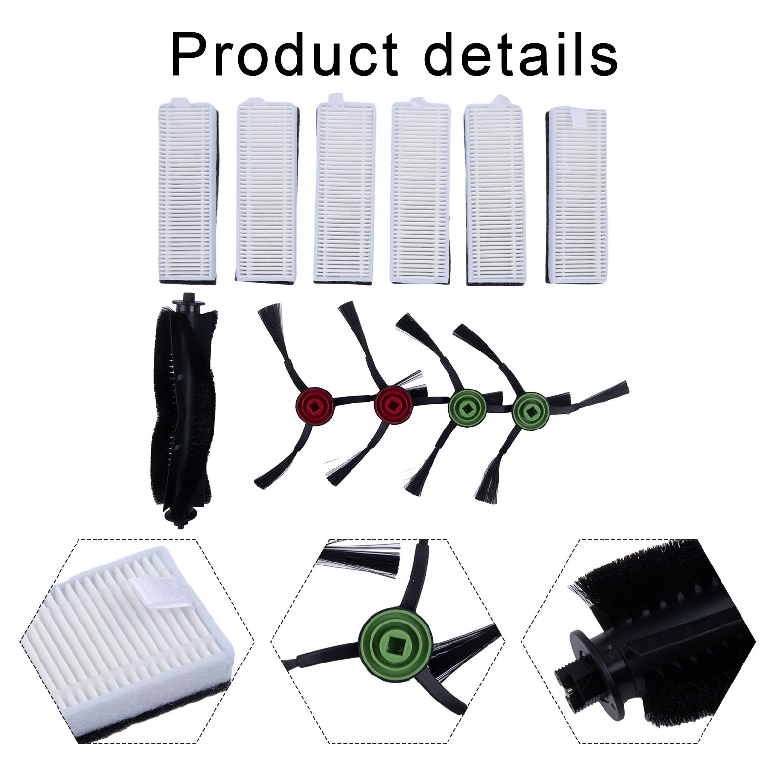 For Tikom G8000 Pro/Honiture G20 Vacuum Accessories Roller Side Brush Filter Kit