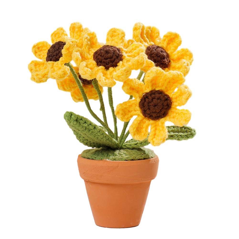 Handgewebter Blumenstrauß Topfpflanze Wollmaterial verleiht Ihrer Einrichtung F - Bild 13 von 25