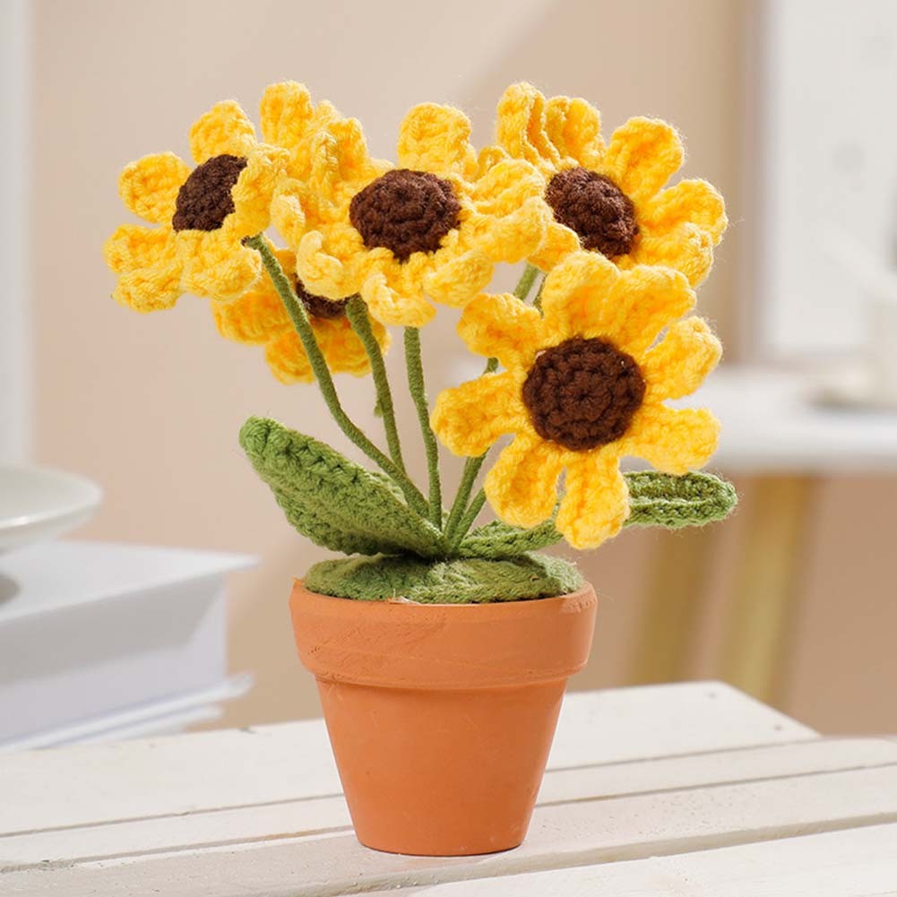 Handgewebter Blumenstrauß Topfpflanze Wollmaterial verleiht Ihrer Einrichtung F - Bild 14 von 25