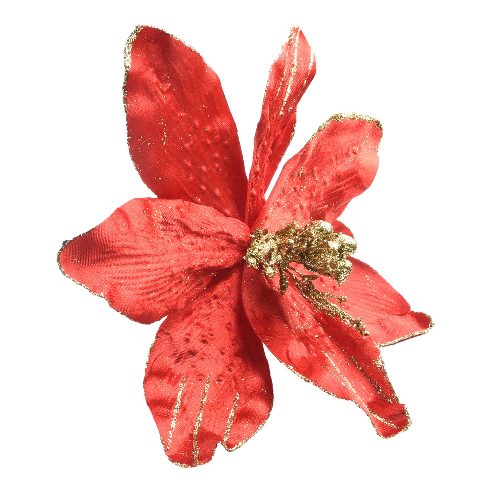 Glittery Poinsettia Fiore Appeso Ornamento per Natale Festa Decorazione Albero - Foto 32 di 46