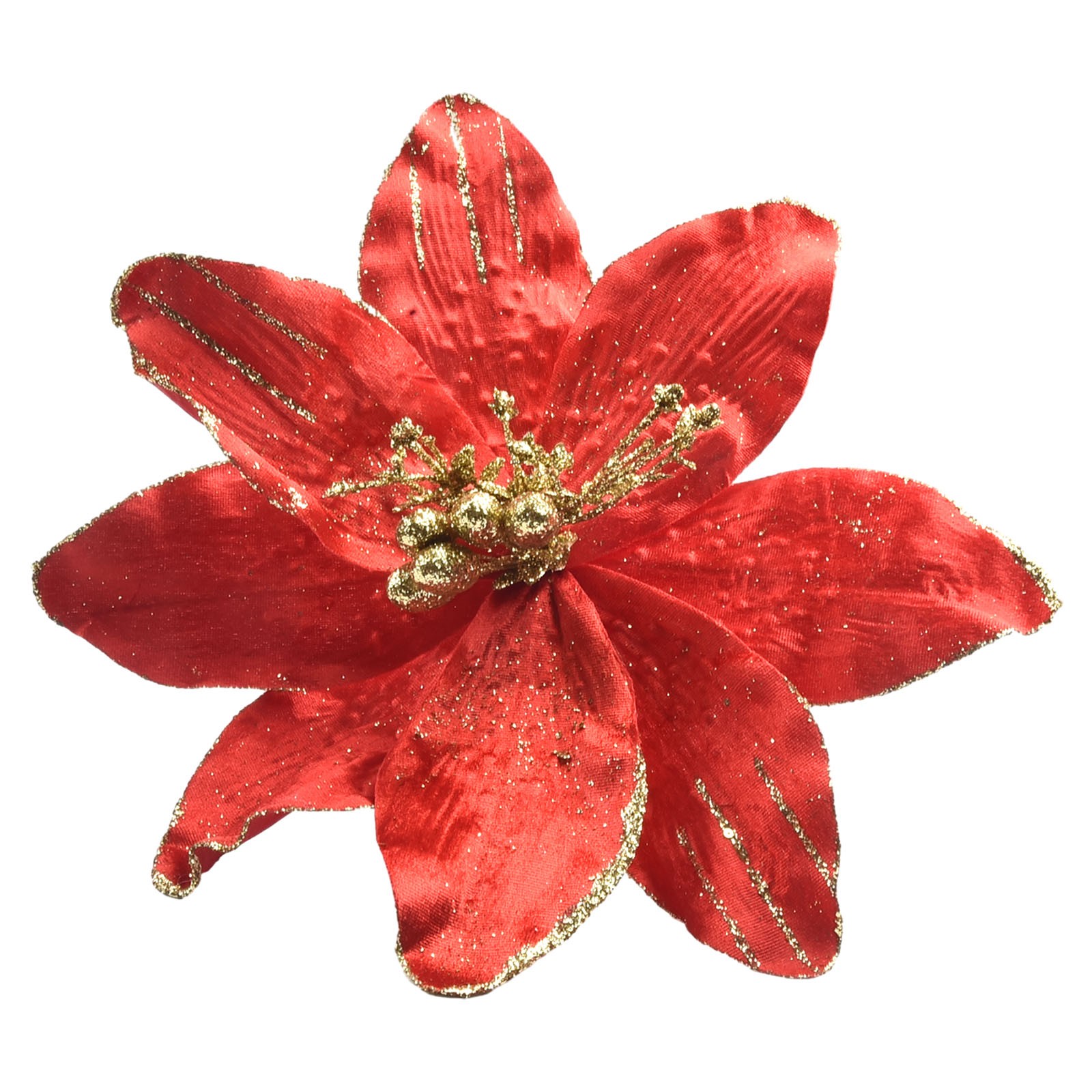 Glittery Poinsettia Fiore Appeso Ornamento per Natale Festa Decorazione Albero - Foto 28 di 46