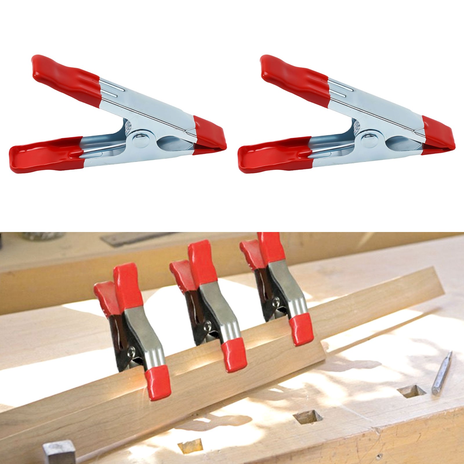 Morsetto a Molla Colore Rosso 2/4/6 Pollici 2pz Accessori Attrezzatura Officina - Foto 16 di 39
