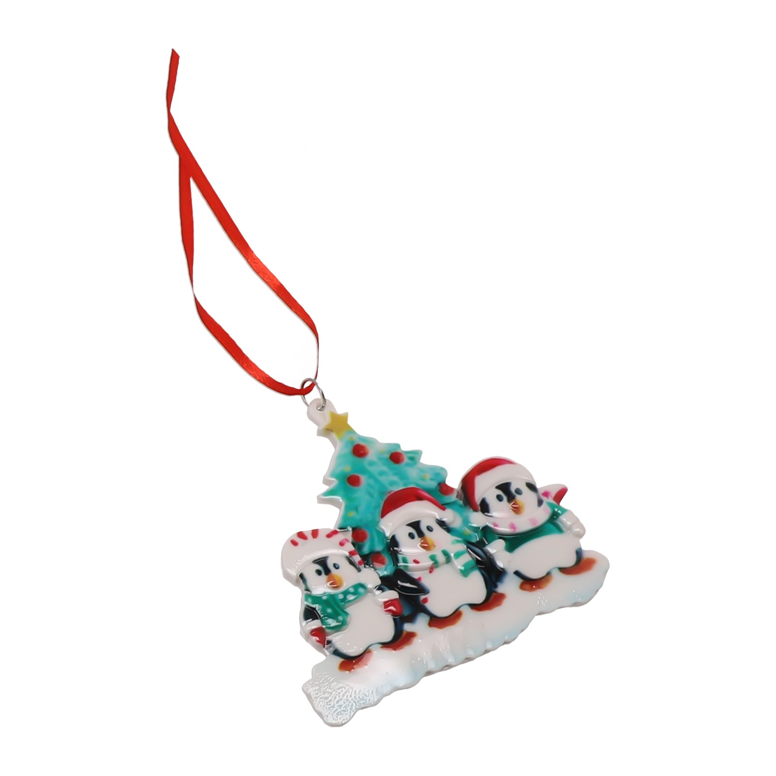 Family Size Penguin Xmas Decoration Ornament for Personalised Christmas Tree