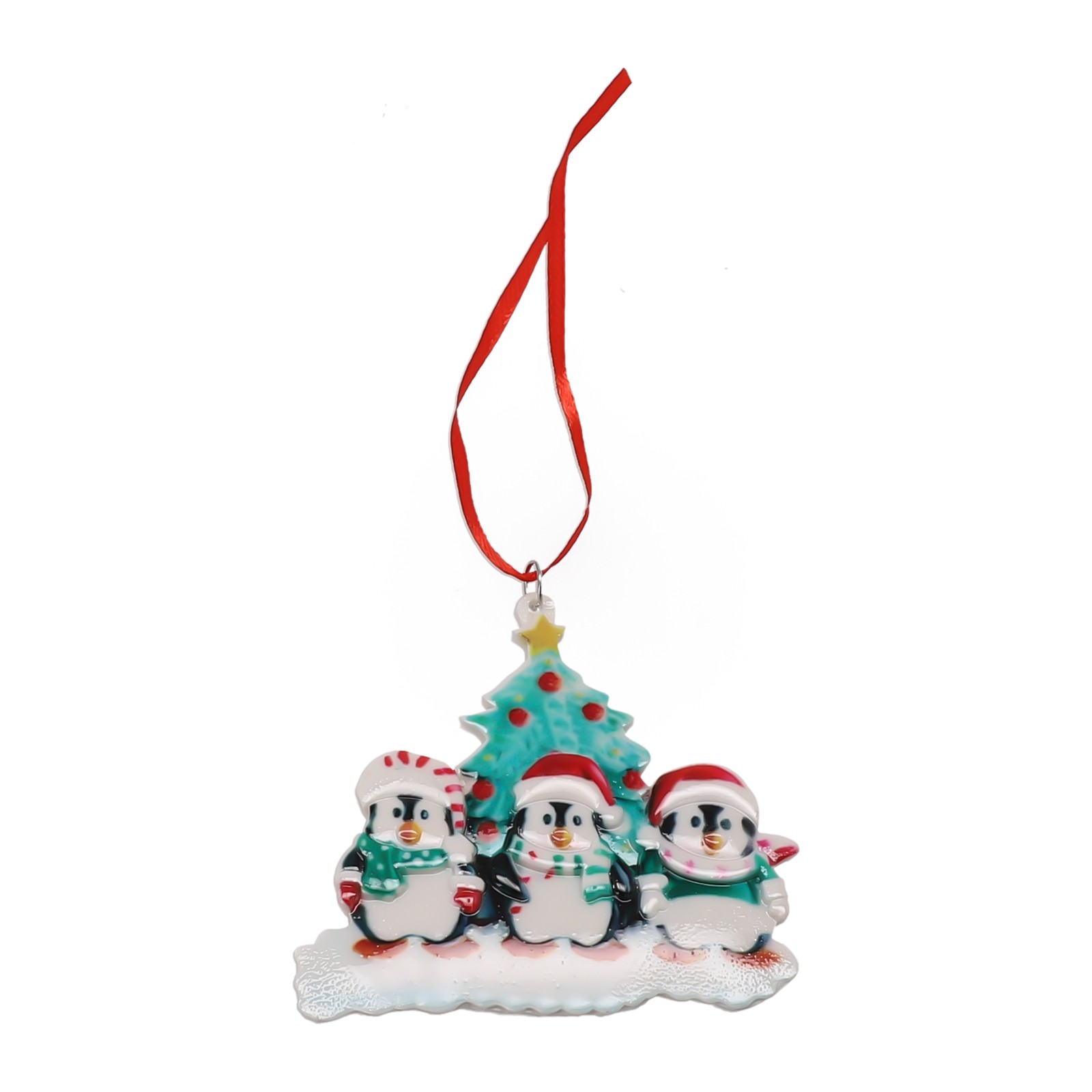 Family Size Penguin Xmas Decoration Ornament for Personalised Christmas Tree