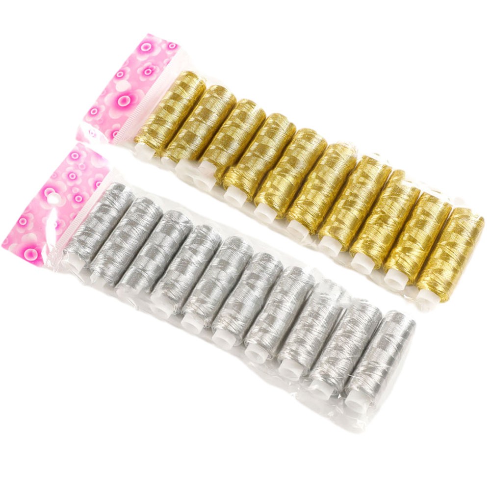 Patchwork Exzellent Glatt Und Gleichm??ig Faden Hell Gold Und Silber N?hgarn - Bild 24 von 25