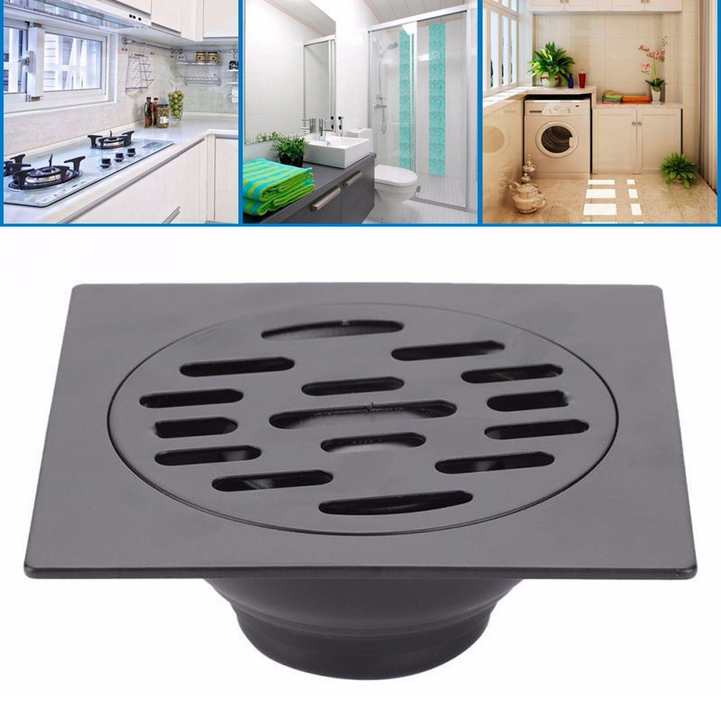 10X10 cm Nero Invisibile Scarico A Pavimento In Acciaio Inox 304 Deodorante  Bagno con Doccia Wc Drenaggio Piastrelle di Mosaico Scarico A Pavimento  Nascosto piletta doccia a pavimento sifone doccia : 