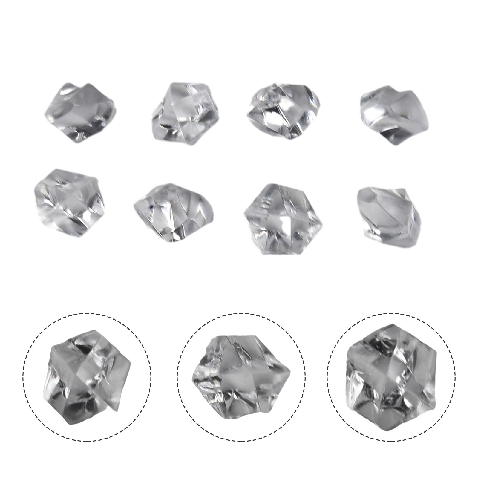 Utile Acrilico Pietra Gemma Ghiaccio Rocks 150pcs Cristallo Gadget Regalo Multi - Foto 5 di 60