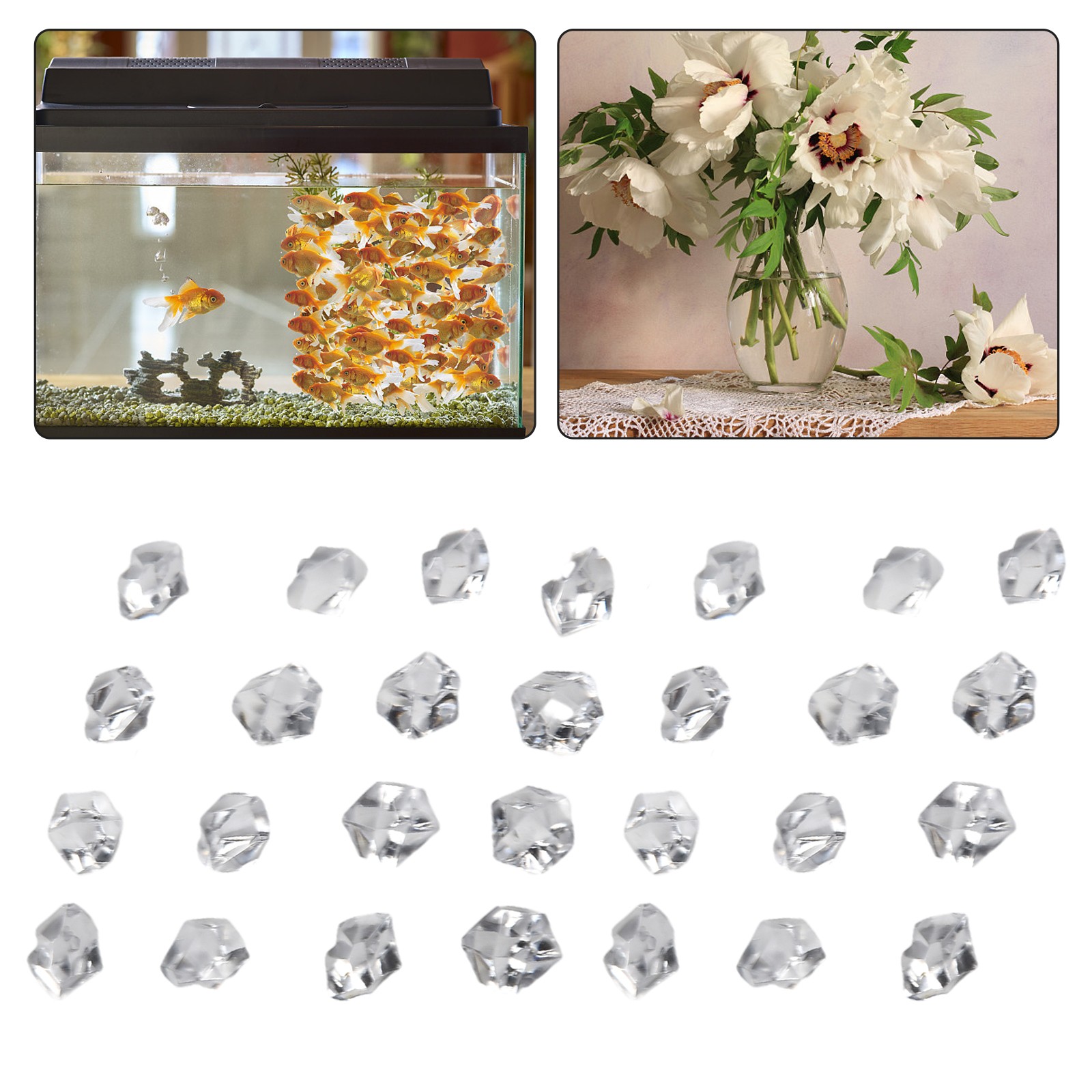 Utile Acrilico Pietra Gemma Ghiaccio Rocks 150pcs Cristallo Gadget Regalo Multi - Foto 7 di 60