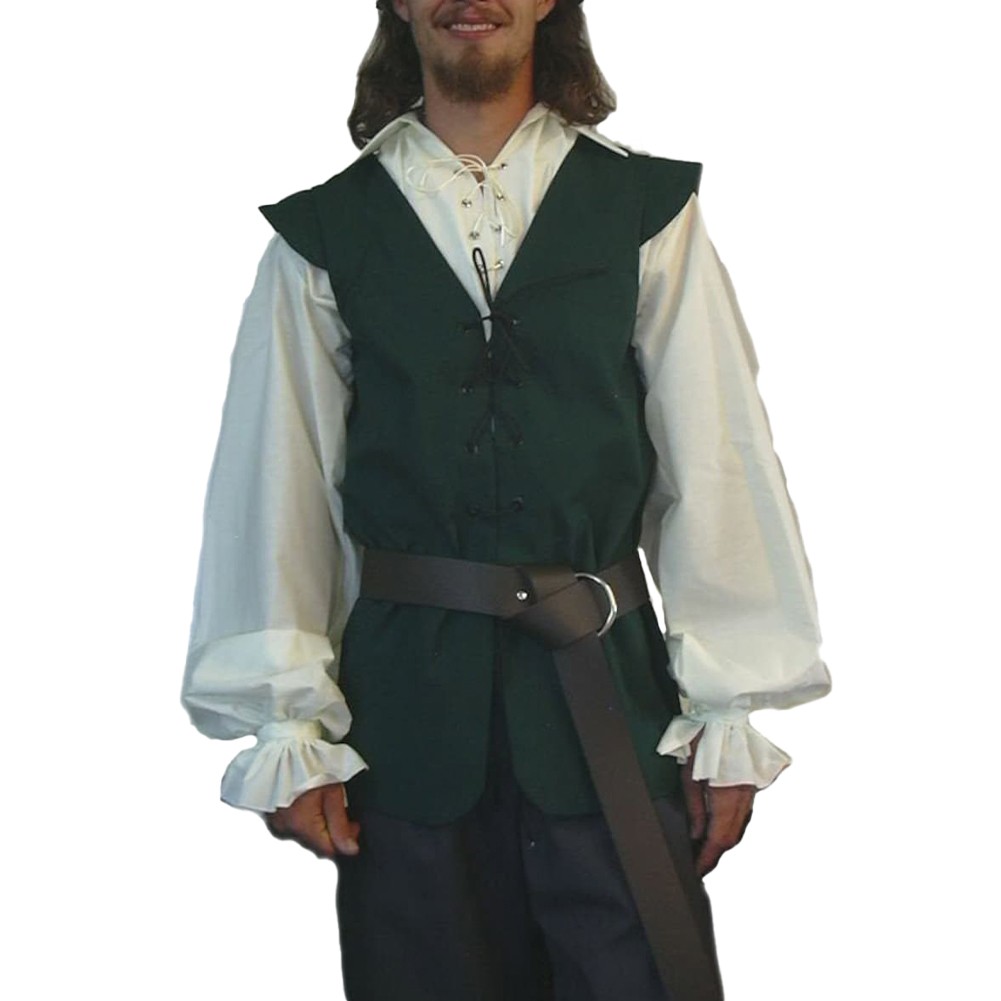 Waistcoat Vest Medieval Sleeveless Sport V-Neck Vintage Bandage Casual - Picture 14 of 17