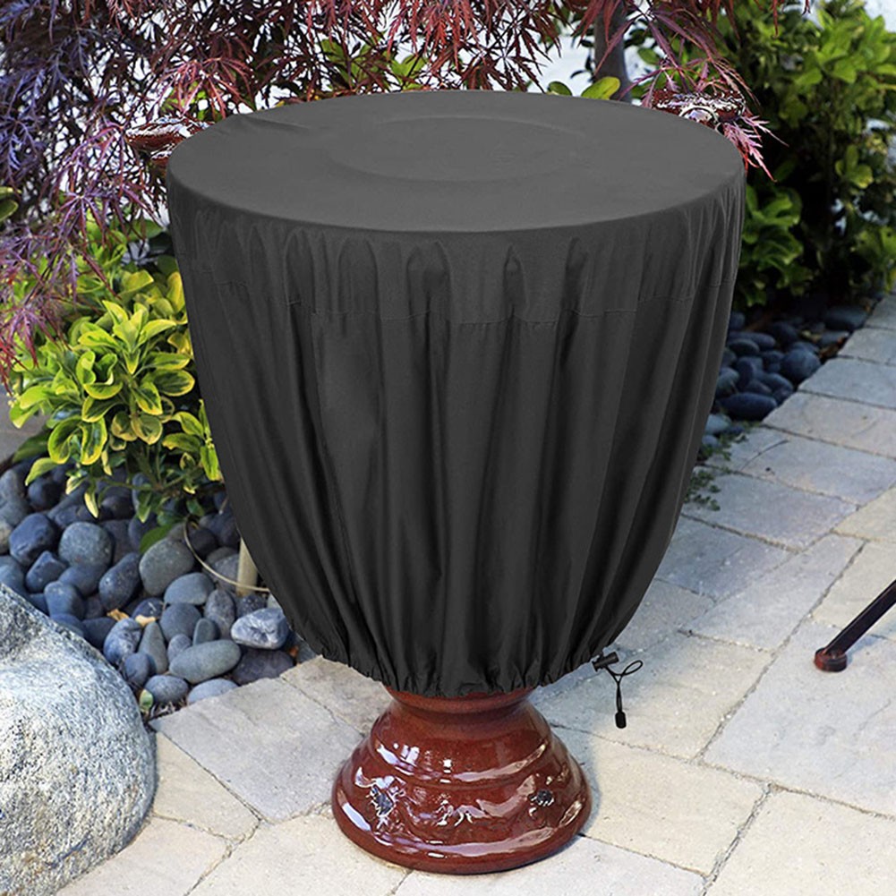 Frost Covers Water-Proof Fountain Cover With Drawstri, Garden Fountain Cover Outdoor Waterproof Protective Shield For Water Features Statue 61x46cm Black Garden Fountains And Water Features