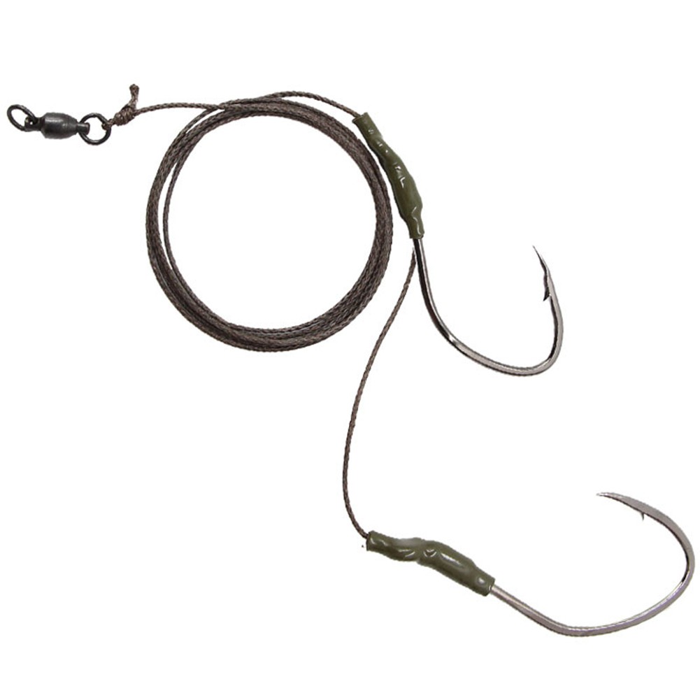 Golden Catch Wire Leader Catfish Rig with Single and Treble Fishing Hooks