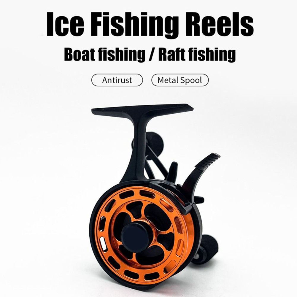 Metal Balanced Rockerarm Ice Fishing Reel Left Hand for Effortless Rotation
