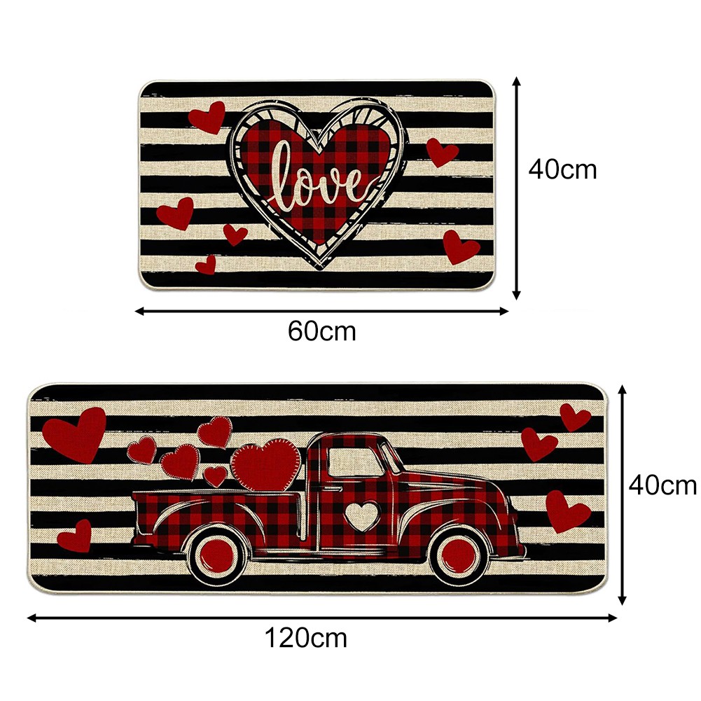 Love Heart Valentine's Day Kitchen Doormat Cozy and Stylish 17 x47 + 16 x24 - Picture 19 of 19