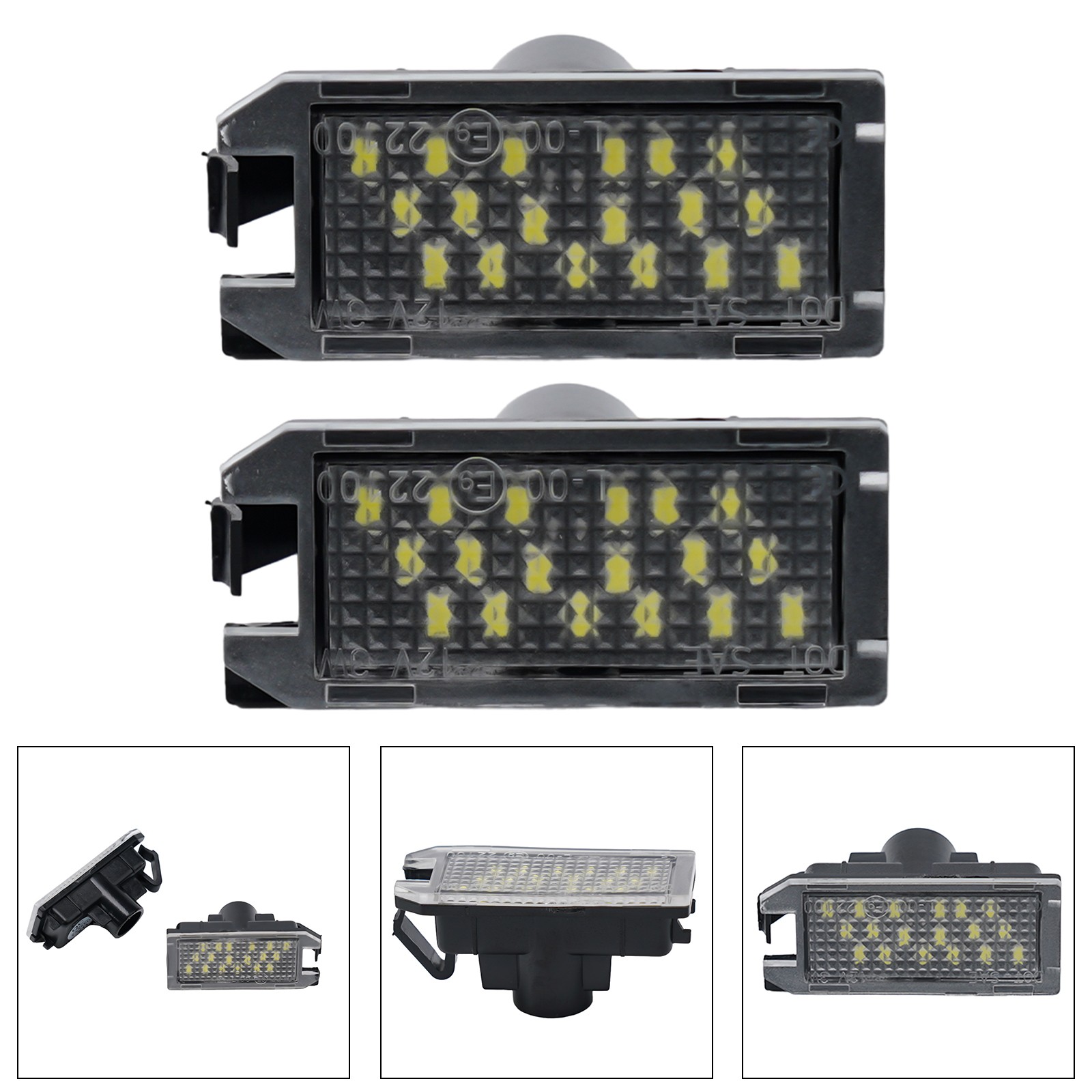 Number Plate Light Assembly LED Male Rear 2 Pin For FIAT 500C 2009-2019 - Picture 12 of 12