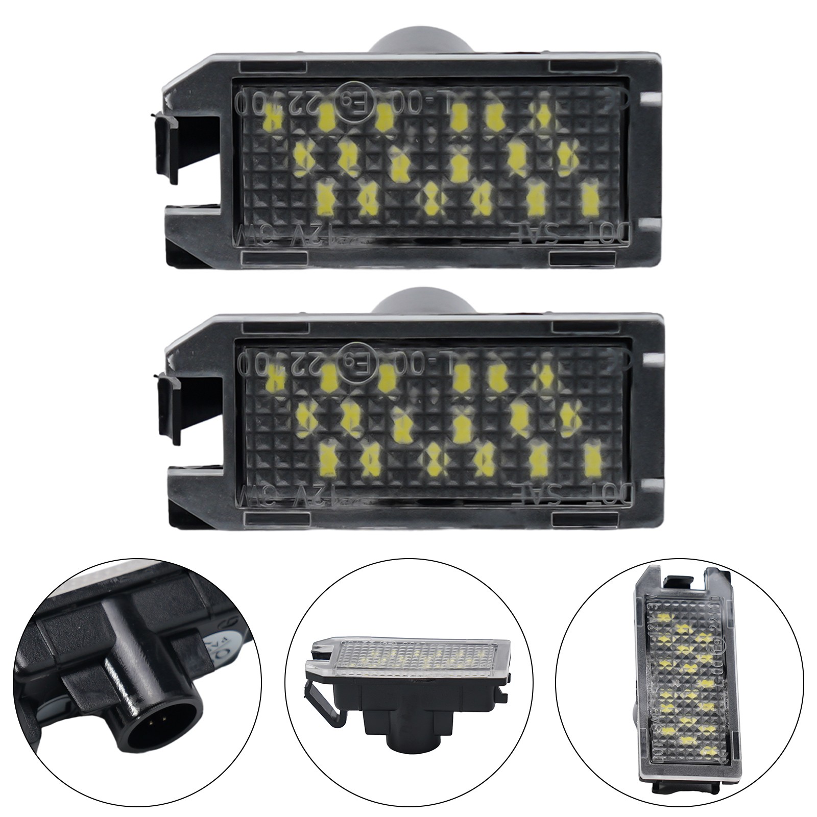 Number Plate Light Assembly LED Male Rear 2 Pin For FIAT 500C 2009-2019 - Picture 6 of 12
