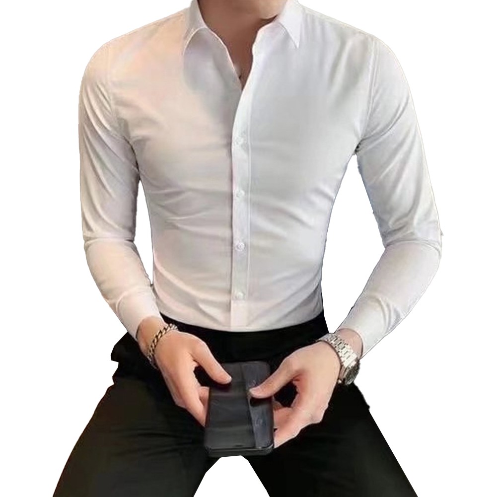 Stylish Slim Fit Dress Shirt for Men for Formal Business Gatherings - Picture 13 of 23