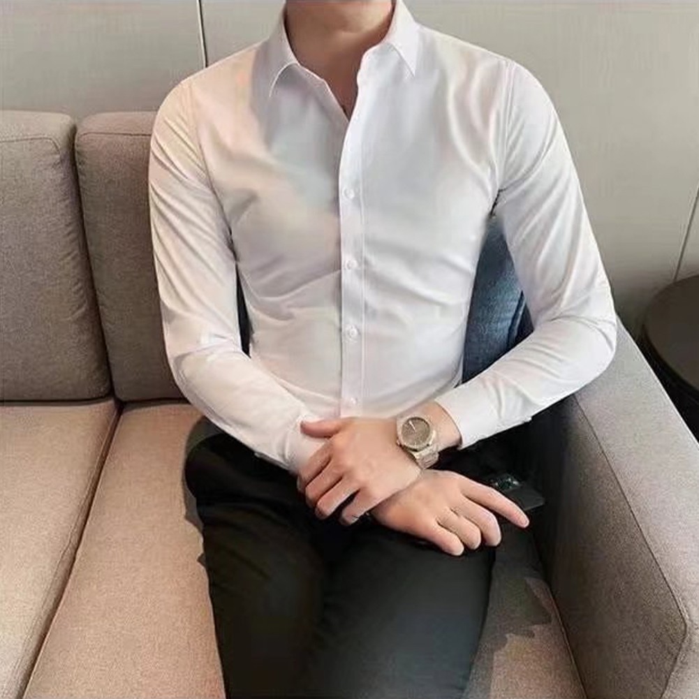 Stylish Slim Fit Dress Shirt for Men for Formal Business Gatherings - Picture 19 of 23