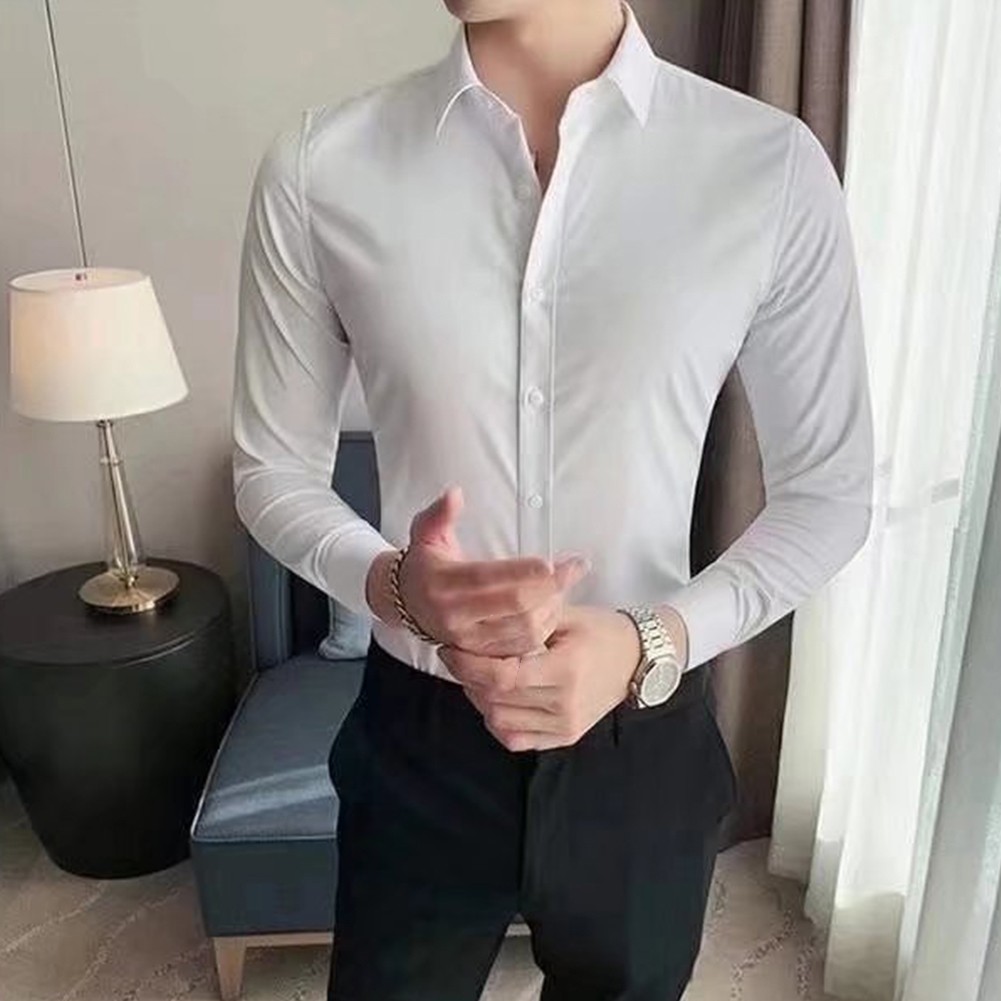 Stylish Slim Fit Dress Shirt for Men for Formal Business Gatherings - Picture 20 of 23