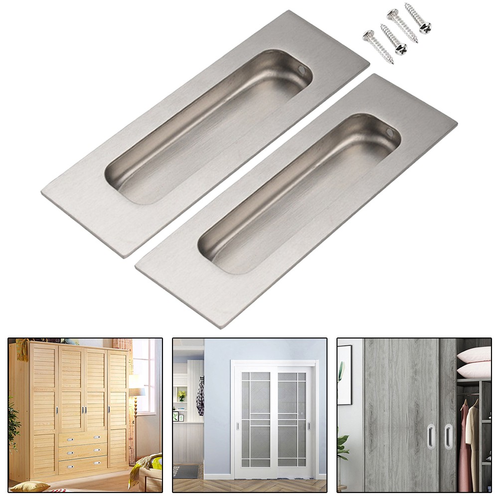 Sleek Design For Sliding Closet Door Flush Pulls Silver Finish 24 Pack